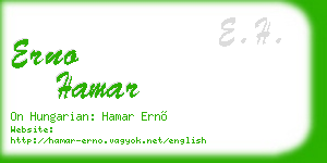 erno hamar business card