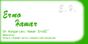 erno hamar business card